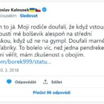 Tweet Miroslava Kalouska k Pionýru I LCC